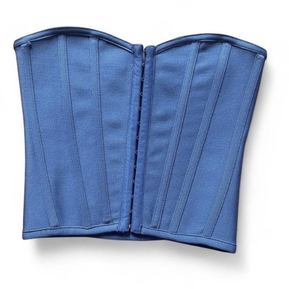 PrettyLittleThing Blue Corset Top